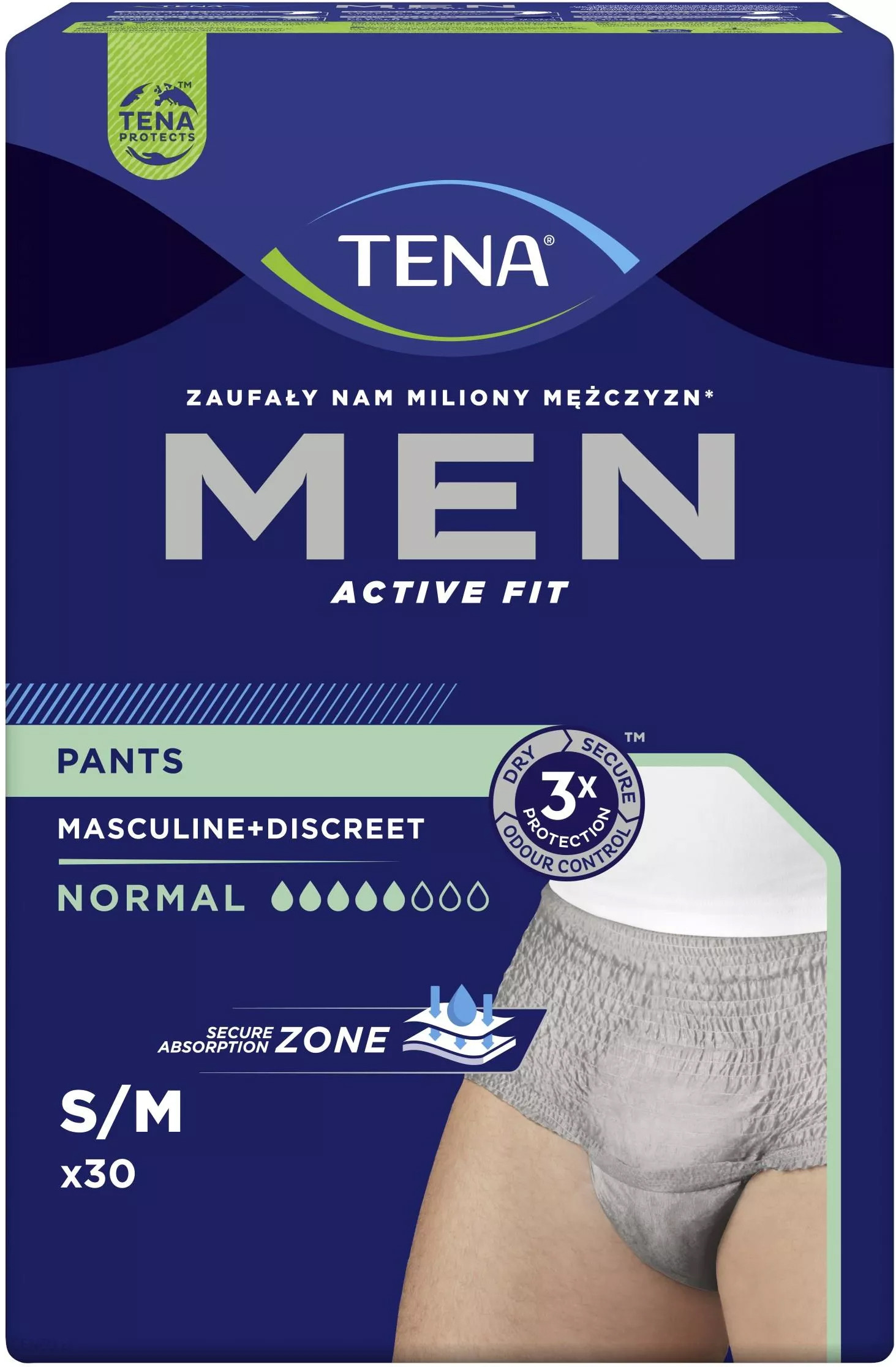 TENA Men Pants Normal Grey majtki chłonne dla mężczyzn